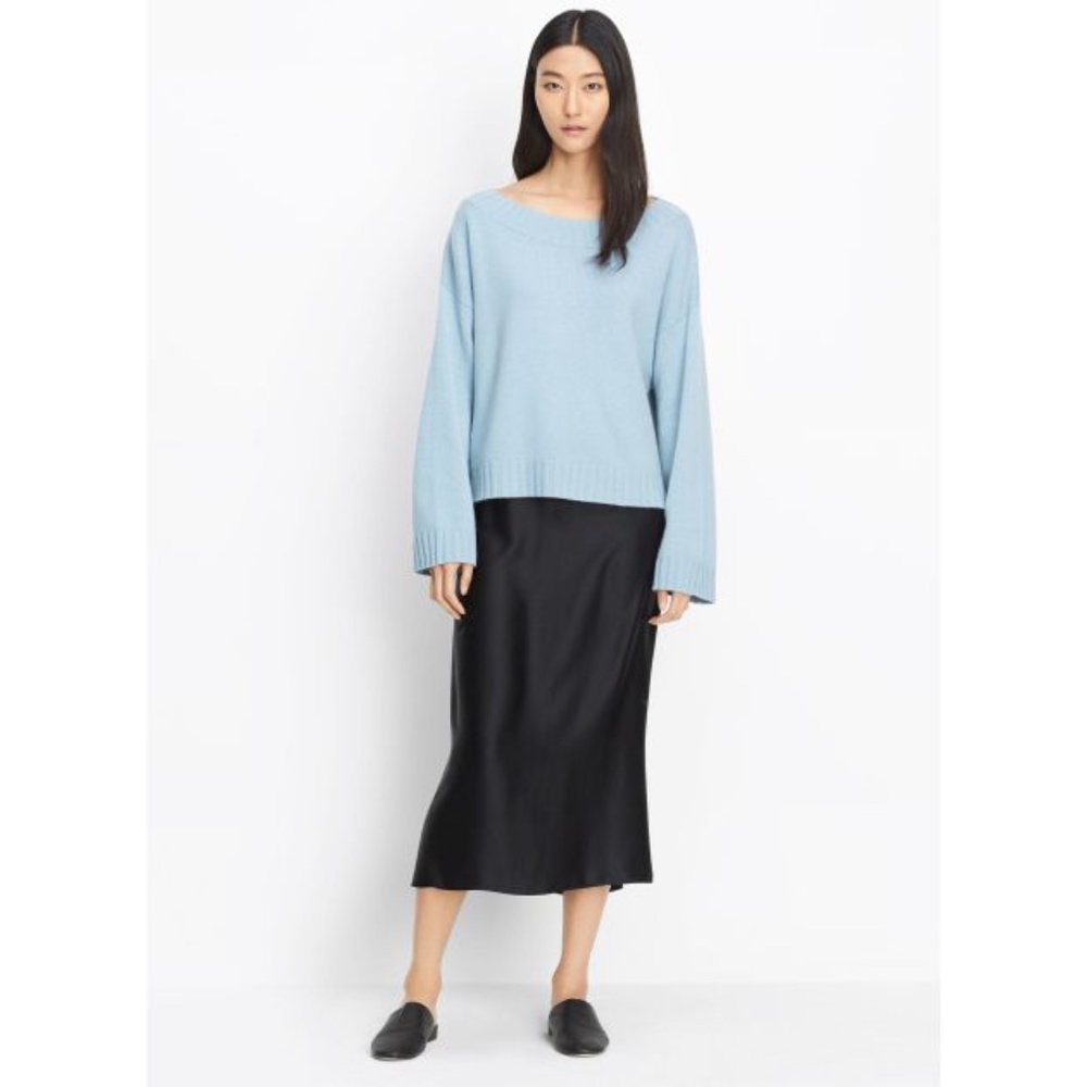 Vince Black Silk Satin Slip Skirt